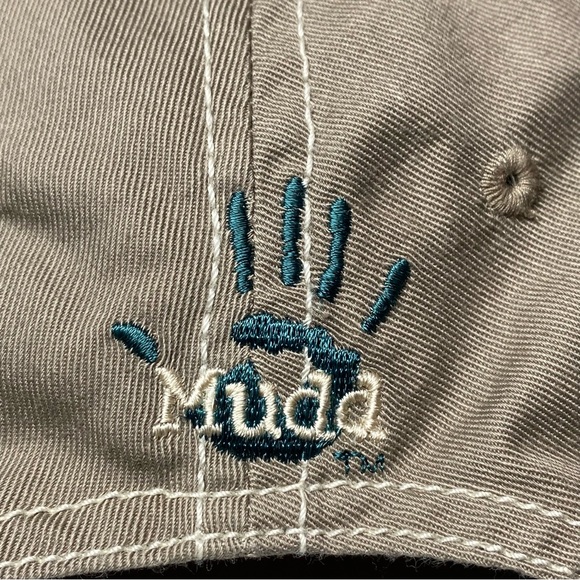 Vintage Mudd Jeans Hat Fresh Style Hand Print Logo StrapBack Tan Baseball Cap - Picture 4 of 13